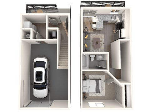 Strata99 Townhomes 1 Bedroom Floor Plan Image